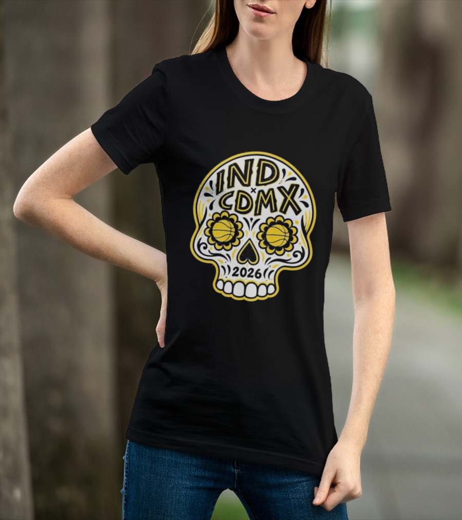 IND CDMX 2026 Basketball Skull Motif T-Shirt