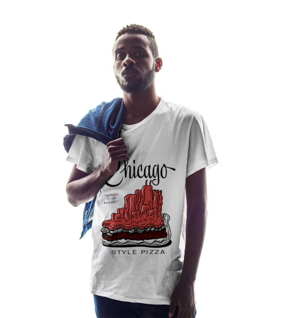 Chicago Windy City Made Deep Dish Style Pizza T-Shirt