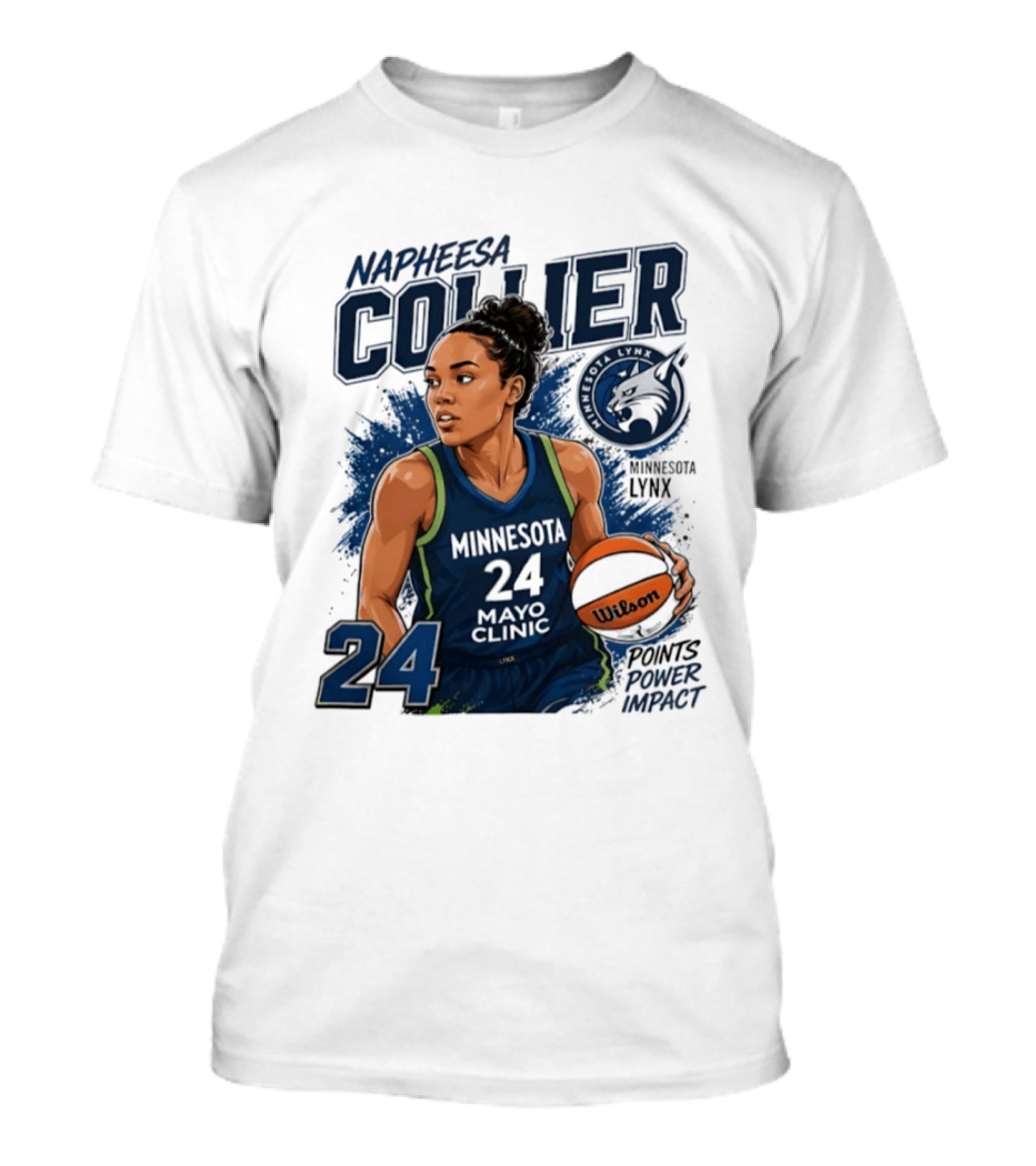 Napheesa Collier Minnesota Lynx WNBA 2026 Points Per Impact 24 T-Shirt