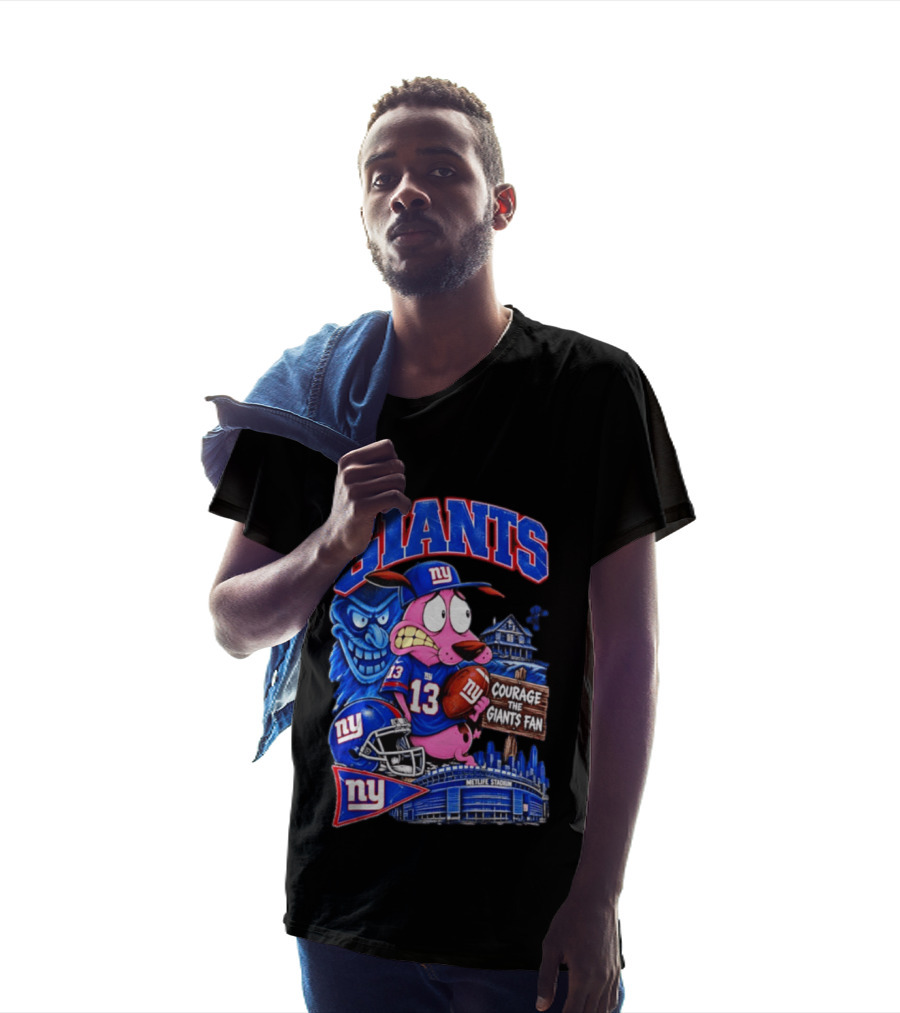 Courage The Cowardly Dog NY Giants Fan 13 Metlife Stadium T-Shirt