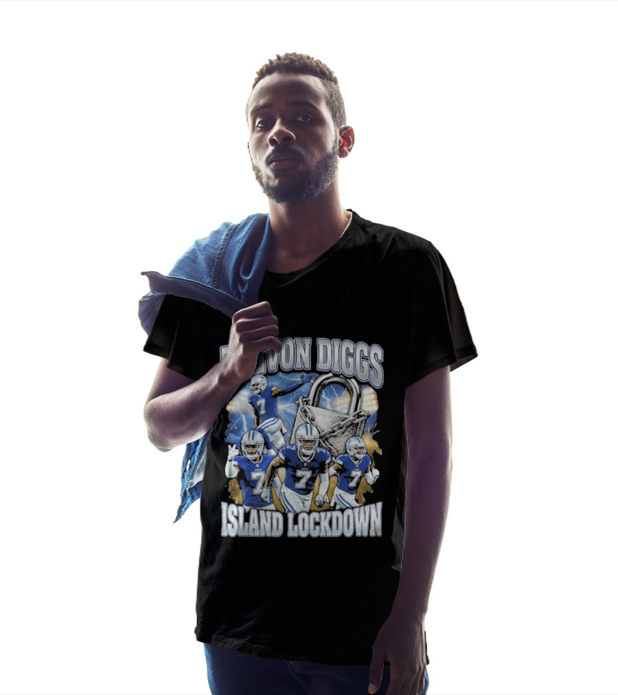 Trevon Diggs Island Lockdown Football Defense Lock With Number 7 T-Shirt