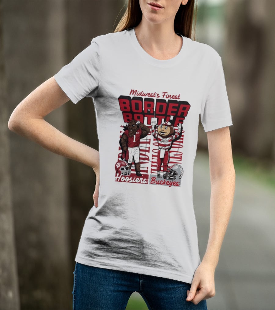 Midwest's Finest Indiana Hoosiers Vs Ohio State Buckeyes 2026 Border Battle T-Shirt