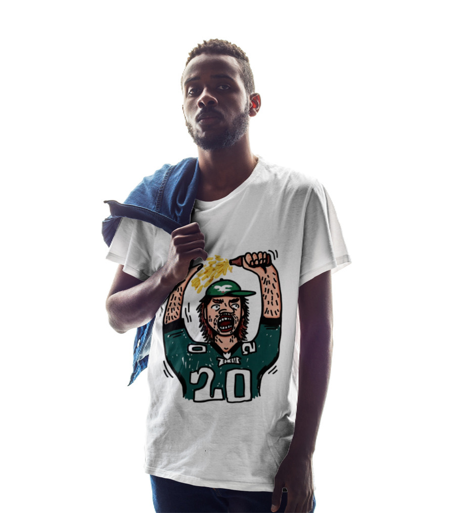 Philadelphia Eagles Angry Philly Fan With Cheesesteak And 20 Jersey T-Shirt