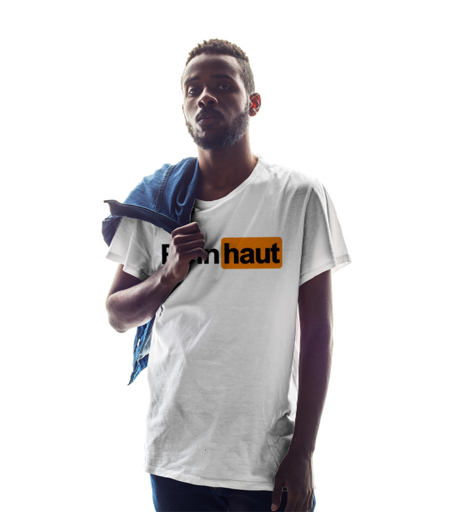 Reinhaut Bold Black And Orange Text Logo Fashion T-Shirt
