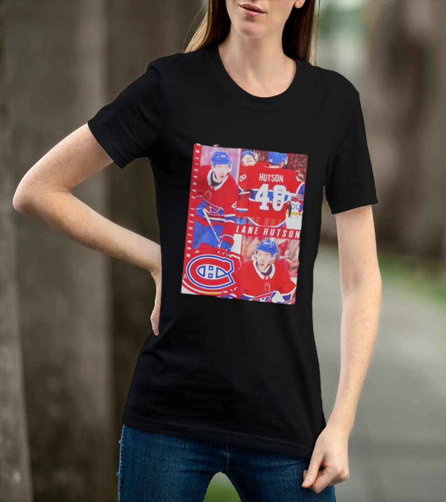 Montreal Canadiens Lane Hutson 48 All For One Moment T-Shirt