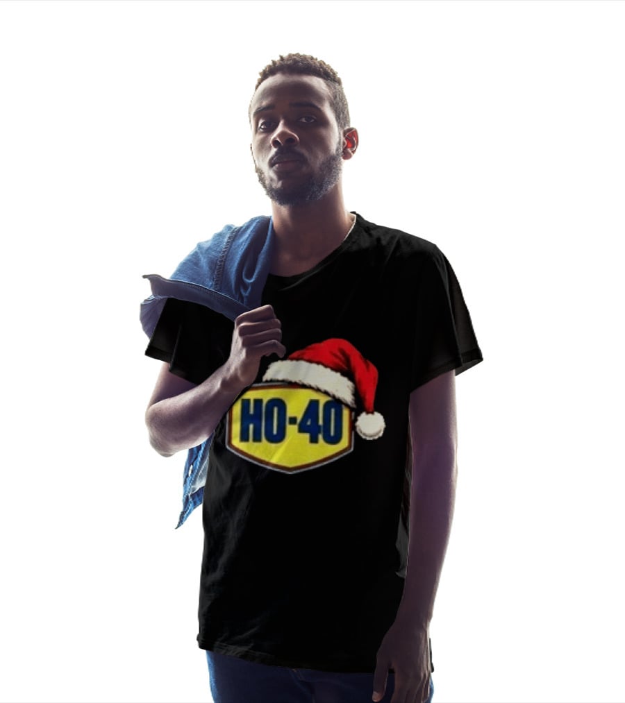 HO 40 Santa Hat Christmas Humor For Mechanic Enthusiasts T-Shirt