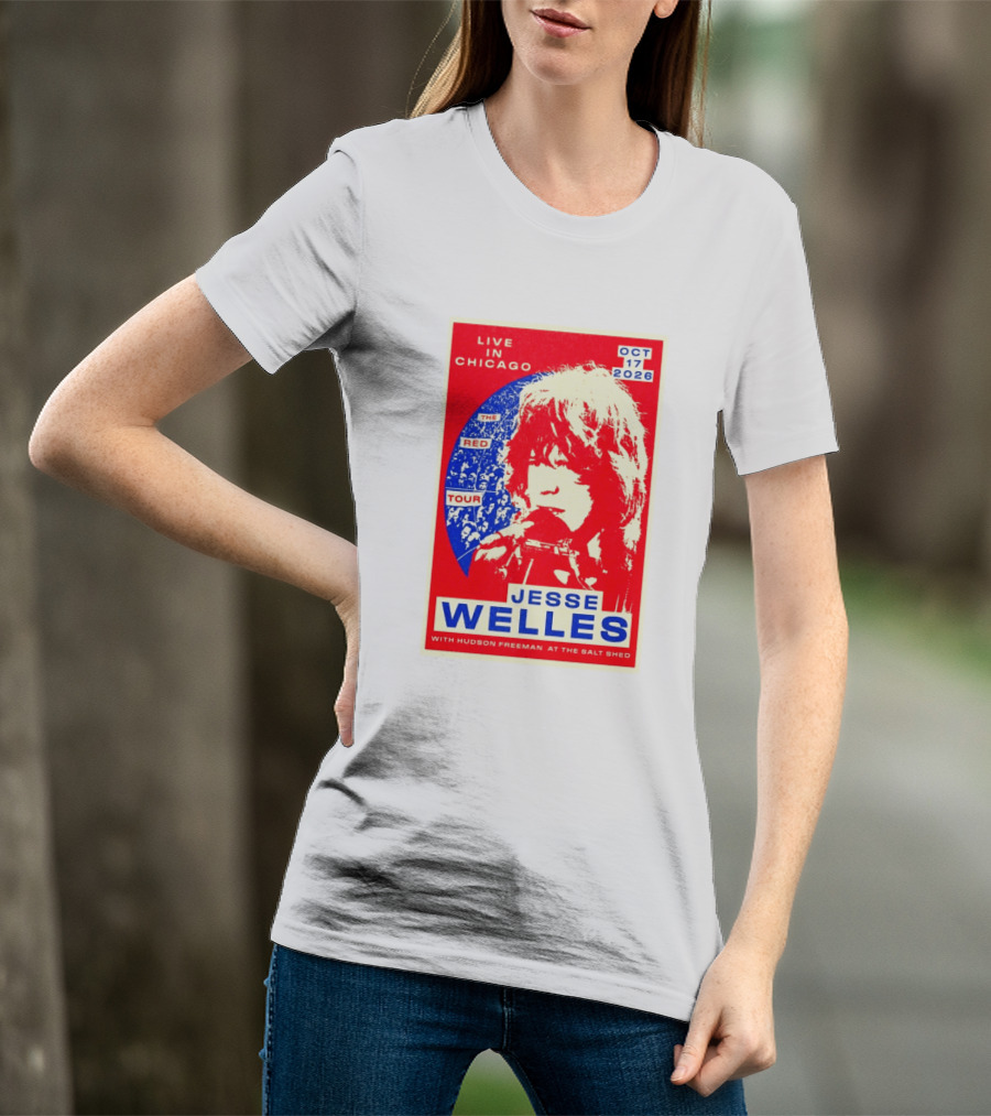 Live In Chicago Jesse Welles The Red Tour Oct 17 2026 With Hudson Freeman At The Salt Shed T-Shirt