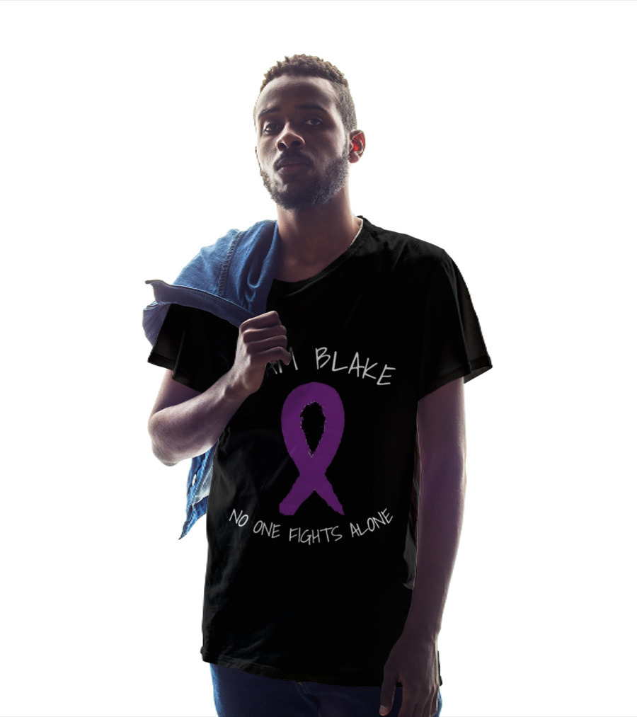 Team Blake Purple Ribbon Support No One Fights Alone T-Shirt