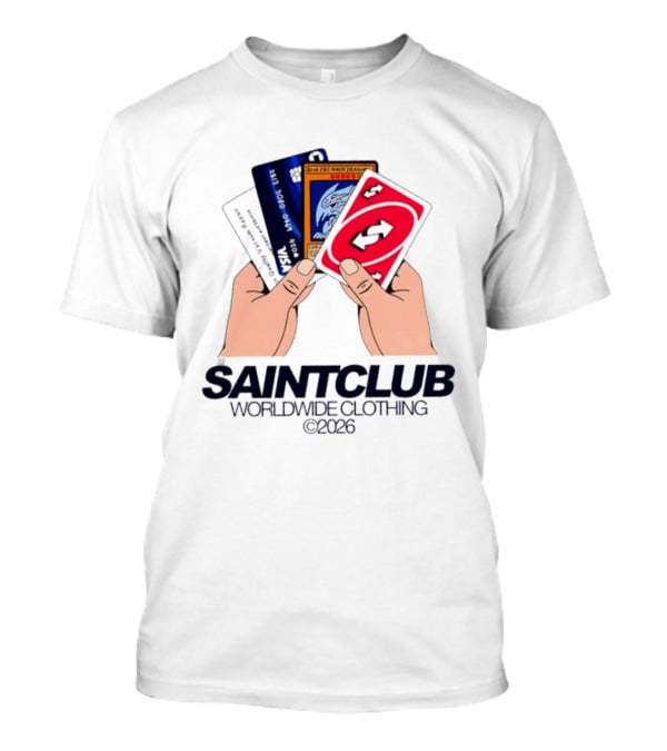 Blue Eyes White Dragon Uno Card Saintclub Worldwide Clothing 2026 T-Shirt
