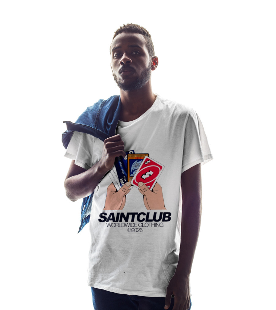 Blue Eyes White Dragon Uno Card Saintclub Worldwide Clothing 2026 T-Shirt