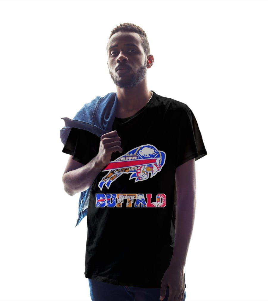 Buffalo Sabres Bandits Bisons Sports Team Logo Collage T-Shirt