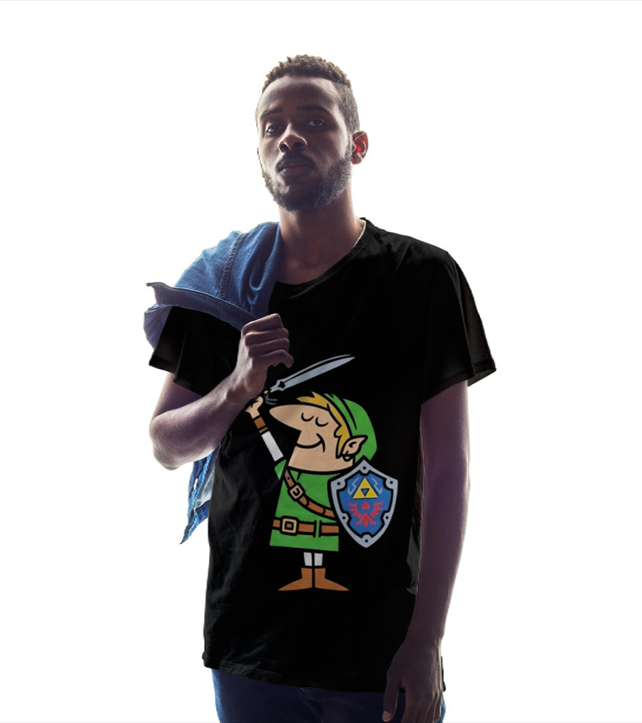 Little Caesars Link Green Zelda Shield Sword T-Shirt