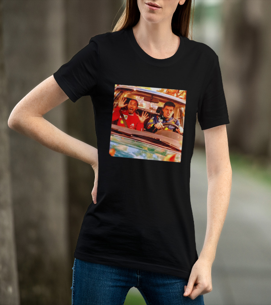 Max Verstappen Racing Scared Lewis Hamilton Passenger Scene T-Shirt