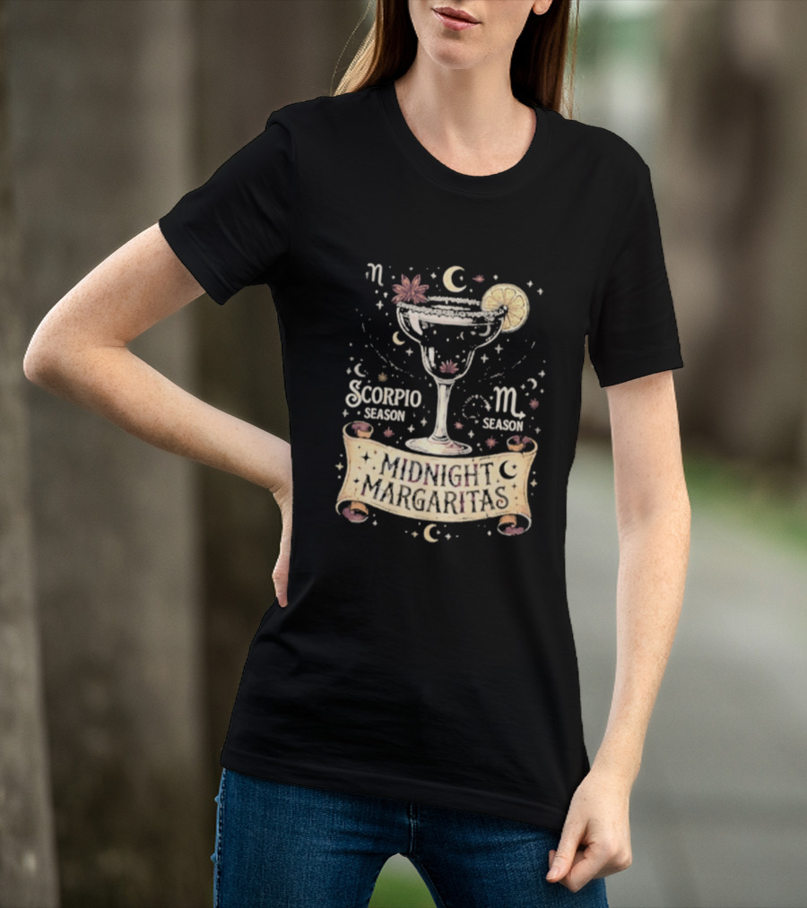 Midnight Margaritas Scorpio Season Zodiac Cocktail Aesthetic T-Shirt