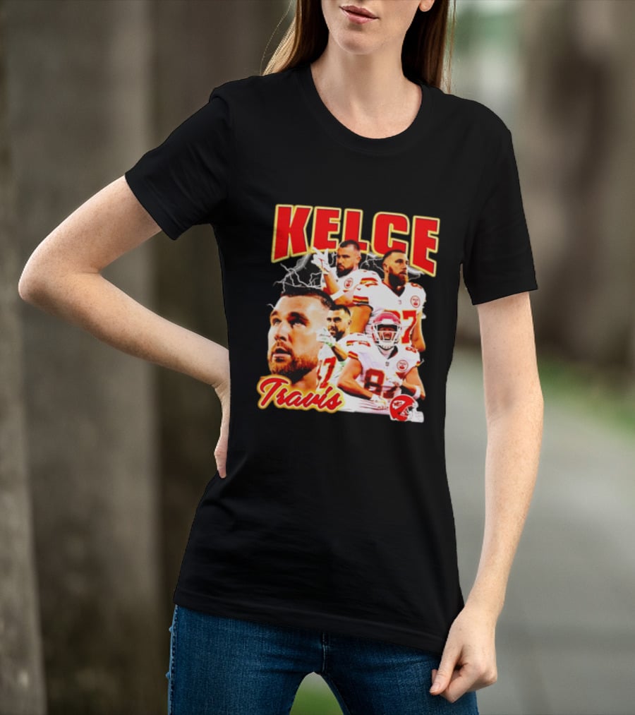 Travis Kelce Kansas City Chiefs Football 90s Bootleg Retro Style Chiefs Football Kelce 87 T-Shirt