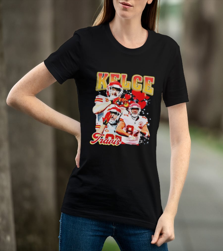Travis Kelce Kansas City Chiefs Hand Heart Kelce 87 T-Shirt