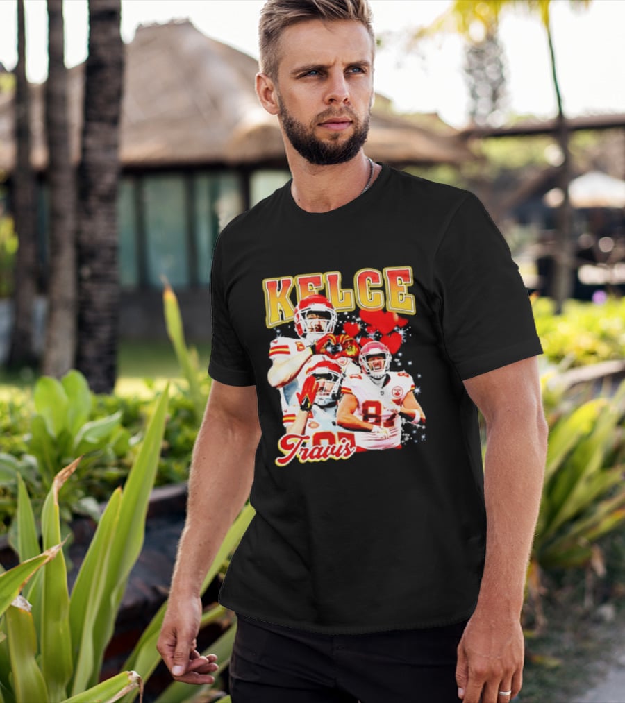 Travis Kelce Kansas City Chiefs Hand Heart Kelce 87 T-Shirt