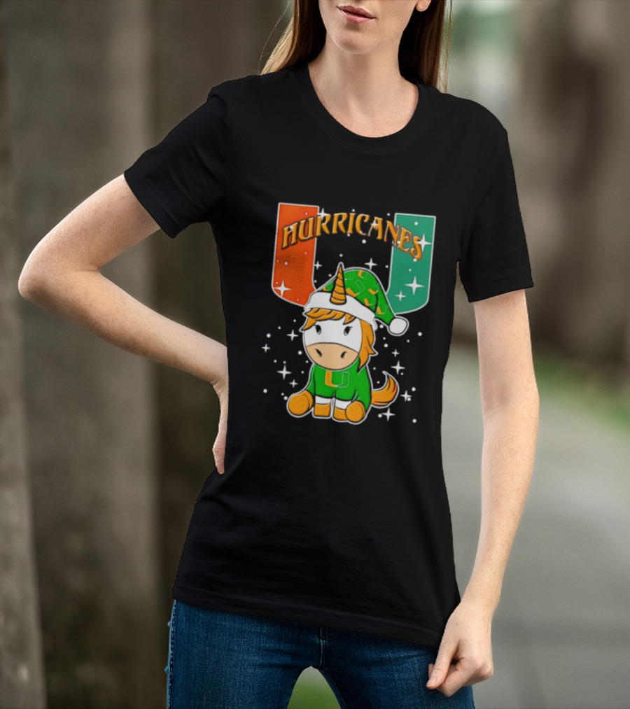 Unicorn Miami Hurricanes NCAA Christmas 2026 T-Shirt