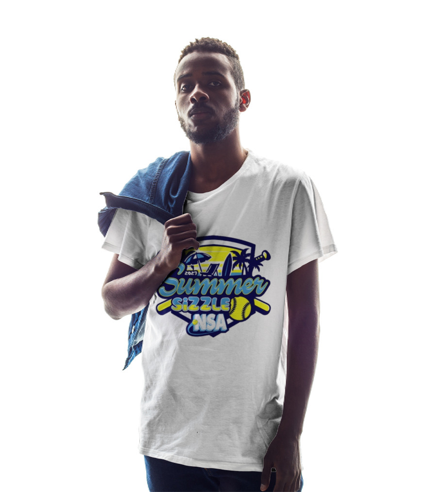 2027 Summer Sizzle NSA Fastpitch Softball Tournament Palms Beach Scene T-Shirt