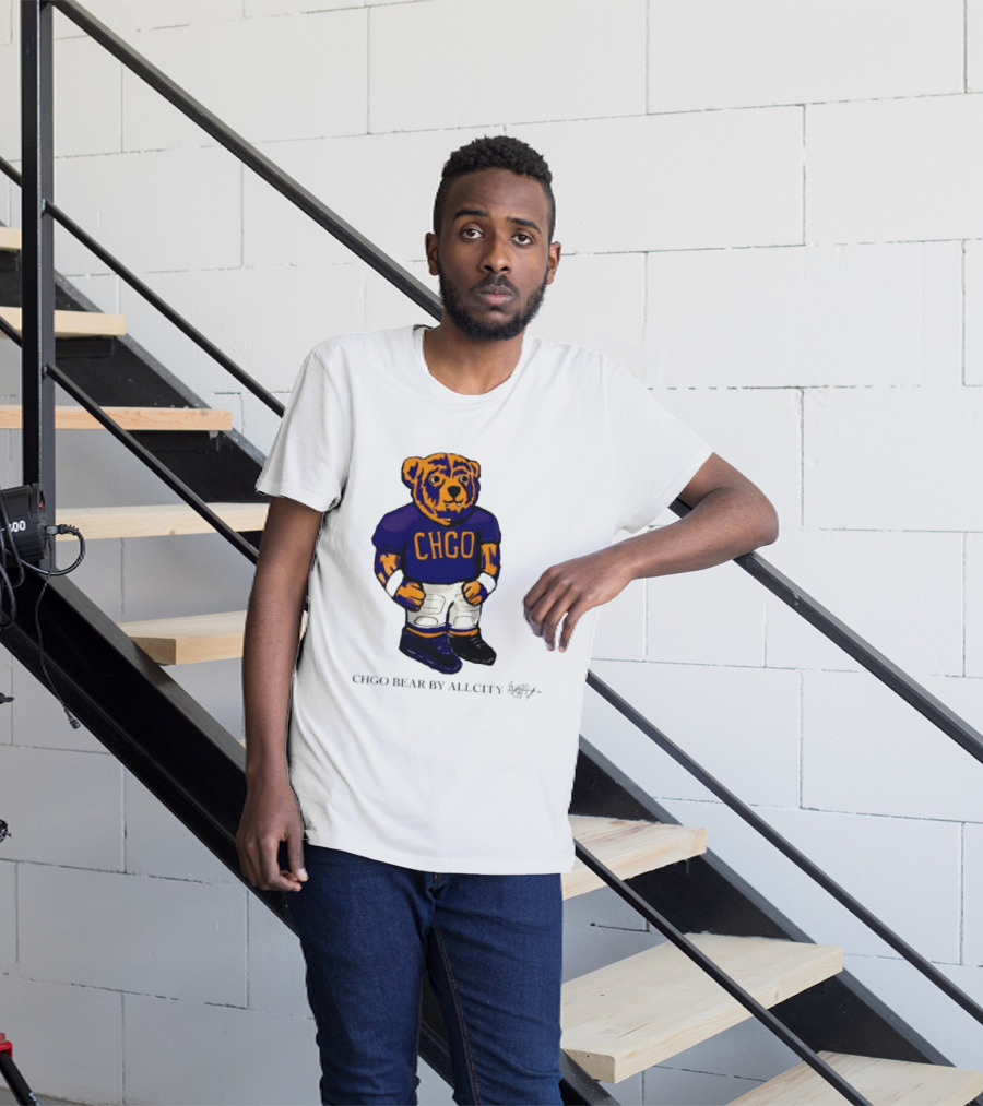 Chicago Bears CHGO Bear By AllCity Football Collaboration T-Shirt