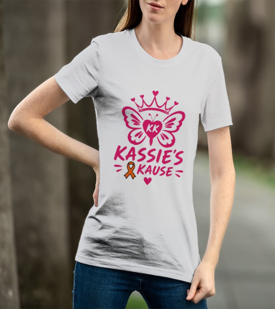 Kassie's Kause KK Butterfly Crown Orange Awareness Ribbon T-Shirt