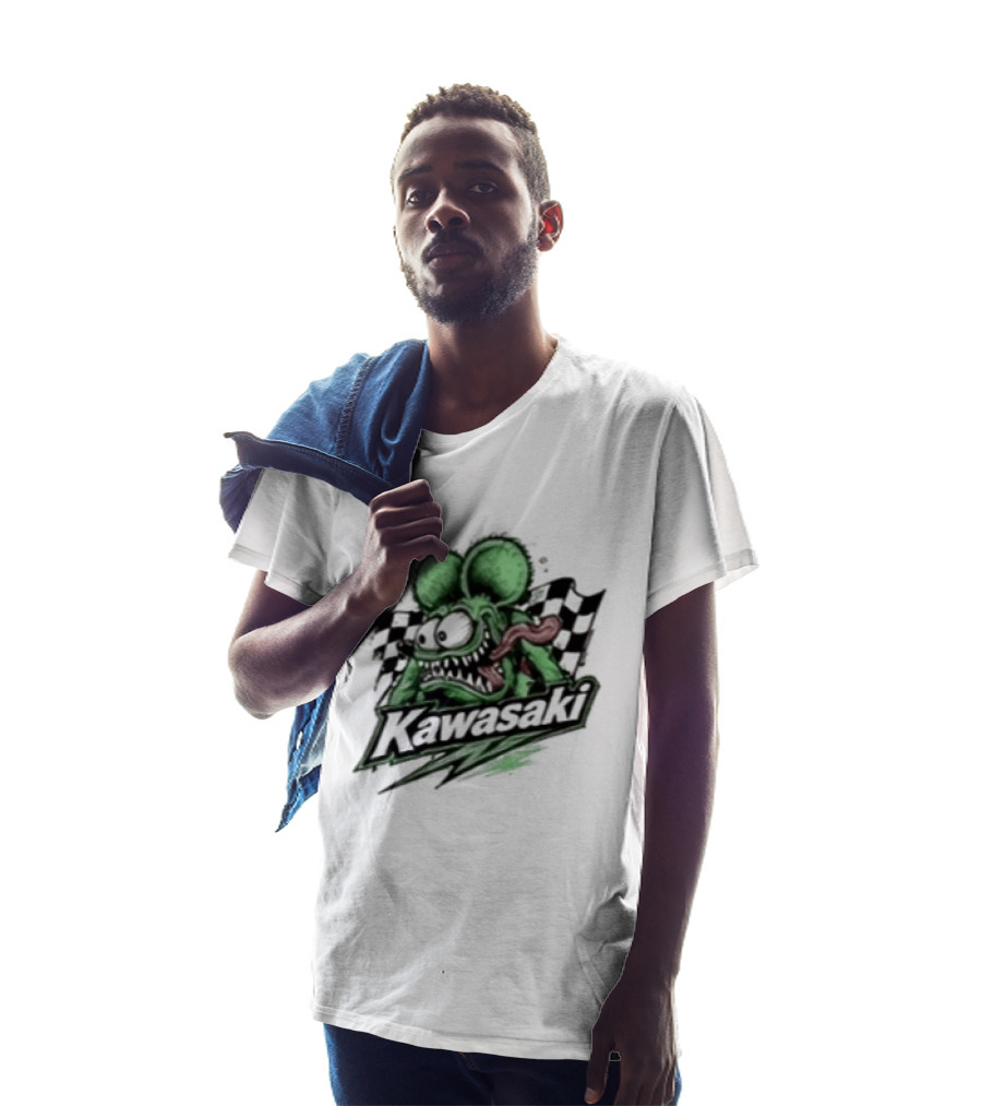 Kawasaki Racing Rat Fink Ninja For Sport Bike Enthusiasts T-Shirt