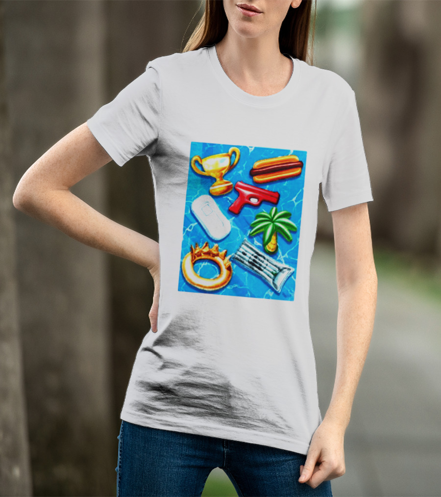The Wynwood Walls Shop Store Leon Keer Trophy Hotdog Palm Gun Newspaper Seven Sins T-Shirt
