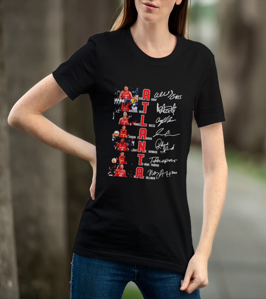 Atlanta Dream WNBA Players Autographs Vertical Basketball Atlanta T-Shirt