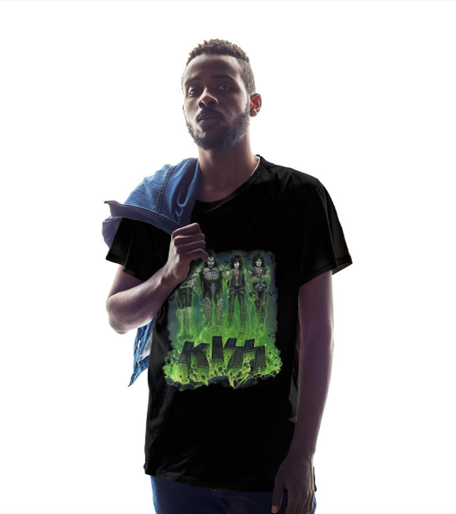 Kiss 2026 Limited Edition Halloween Bats Conjuring Green T-Shirt
