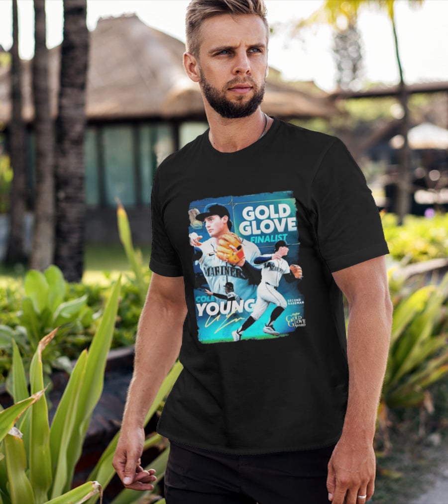 Cole Young Mariners Second Baseman Gold Glove Finalist T-Shirt