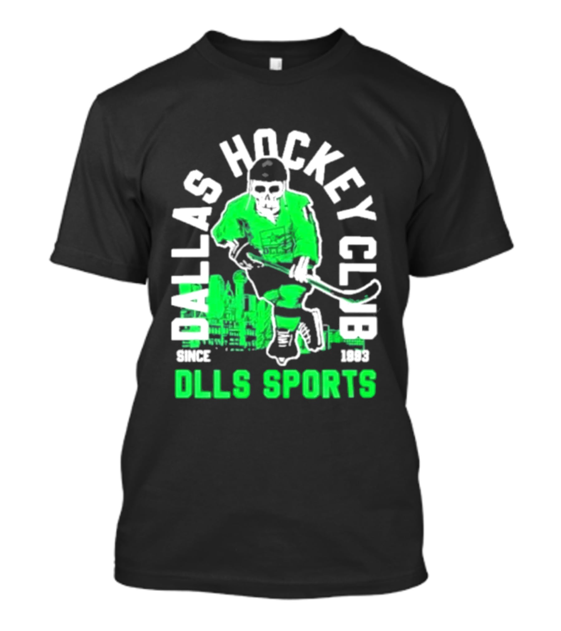 Dallas Hockey Club Since 1993 Dlls Sports Green Hockey Player T-Shirt