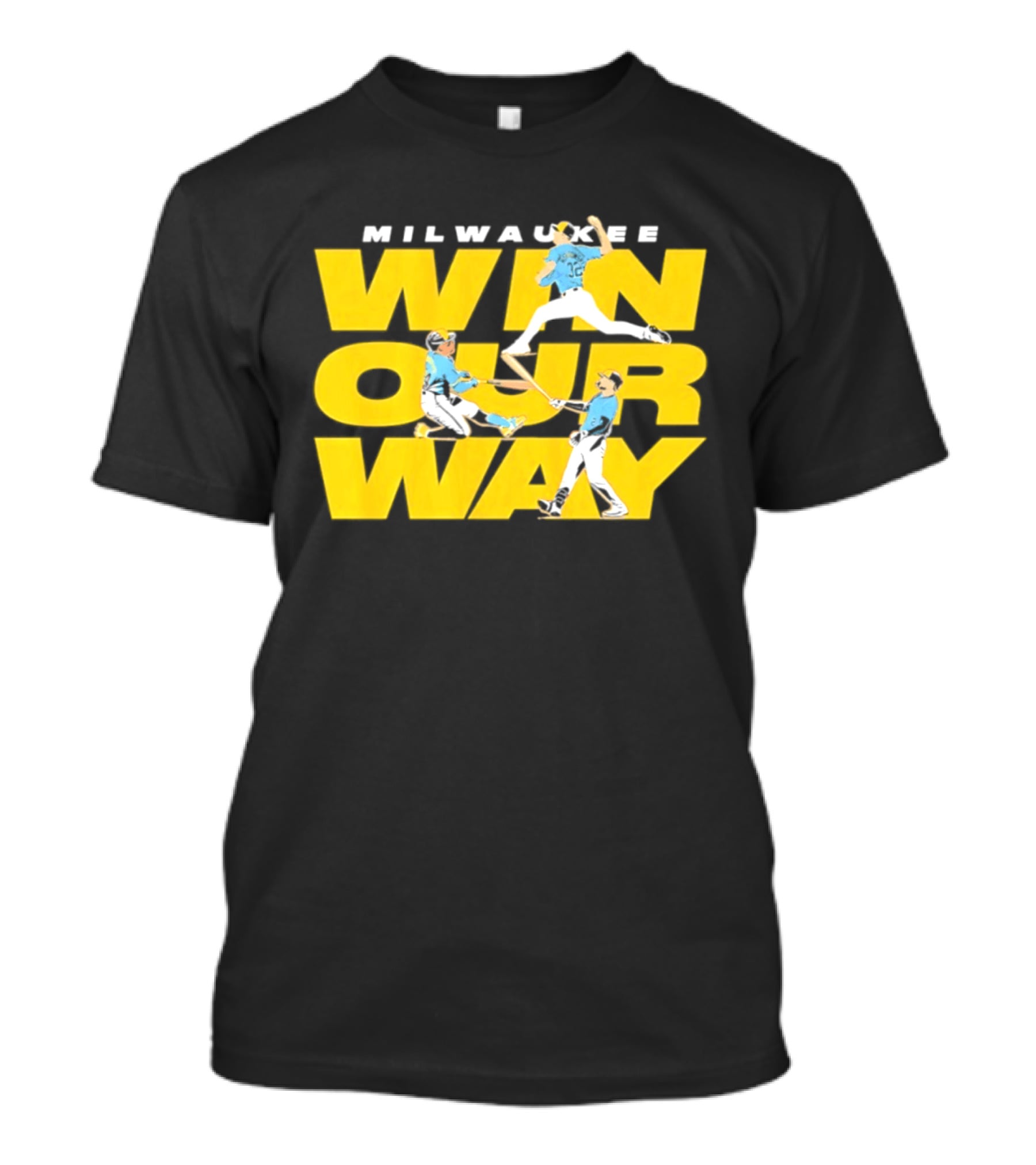 Milwaukee Win Our Way Baseball Stack T-Shirt