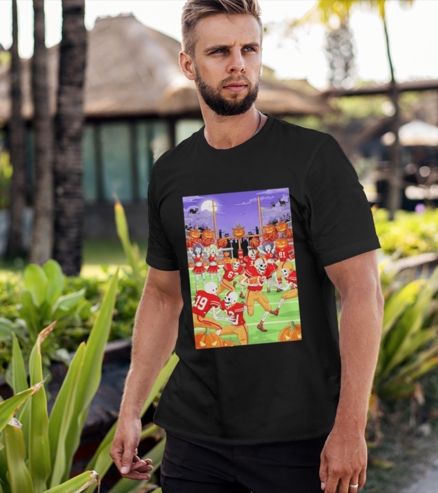 San Francisco 49ers Skeleton Zombie Halloween Football 2026 T-Shirt