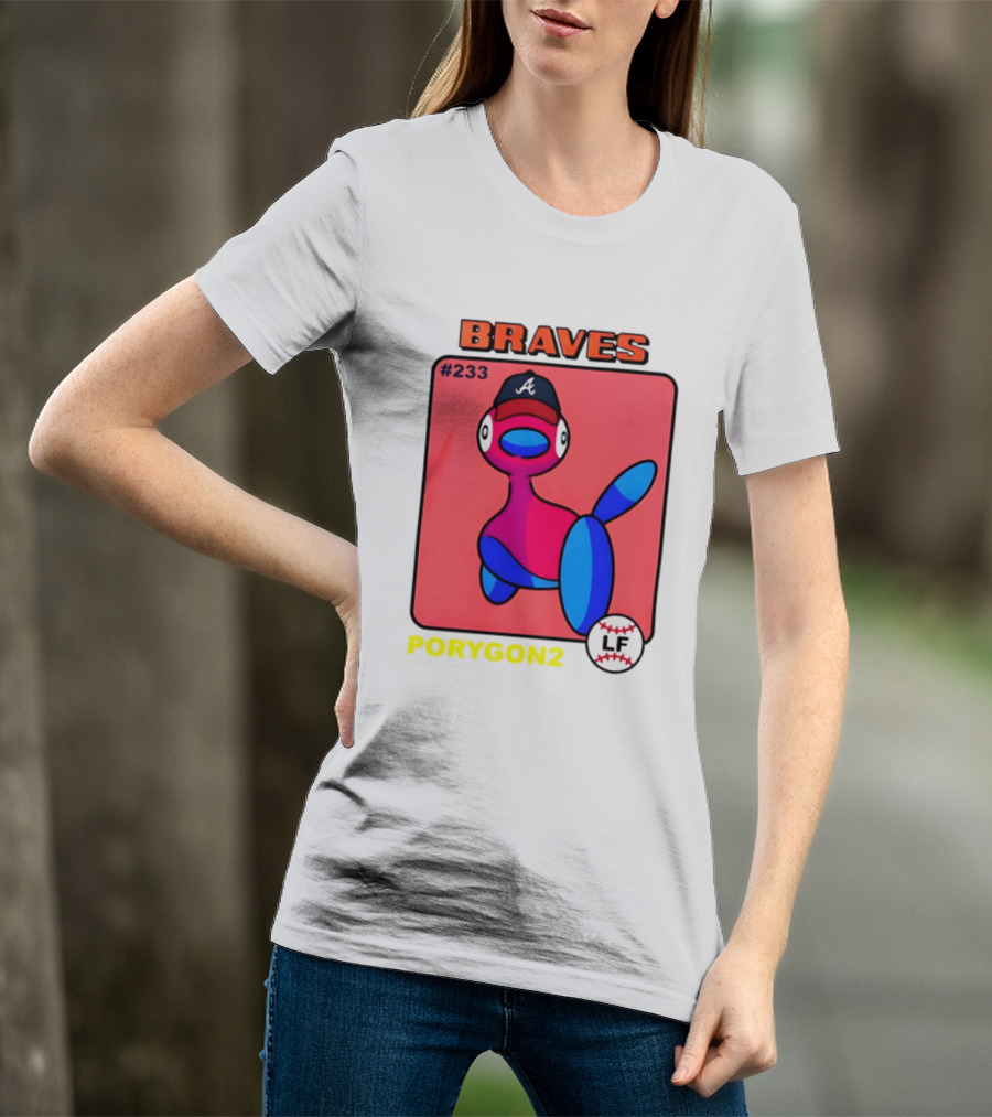 BRAVES Porygon2 Pokemon Crossover #233 LF Baseball Cap T-Shirt