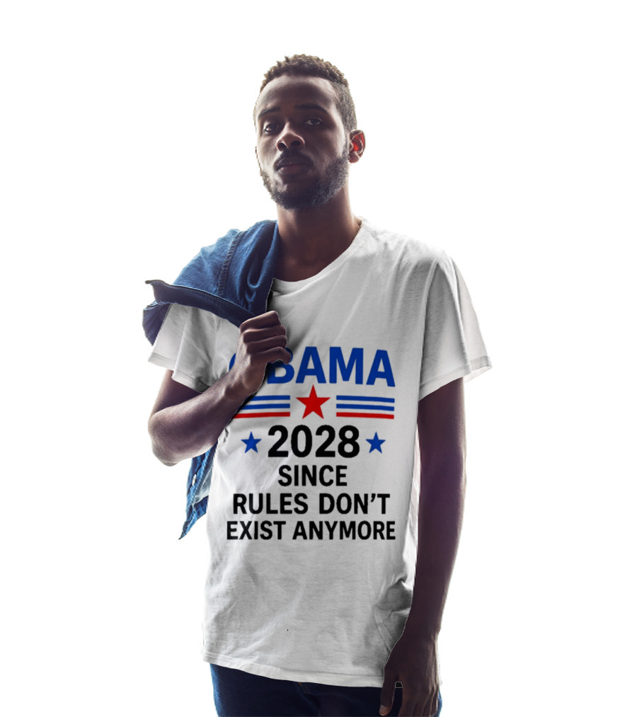 Obama 2028 Since Rules Don't Exist Anymore Star Red Blue T-Shirt
