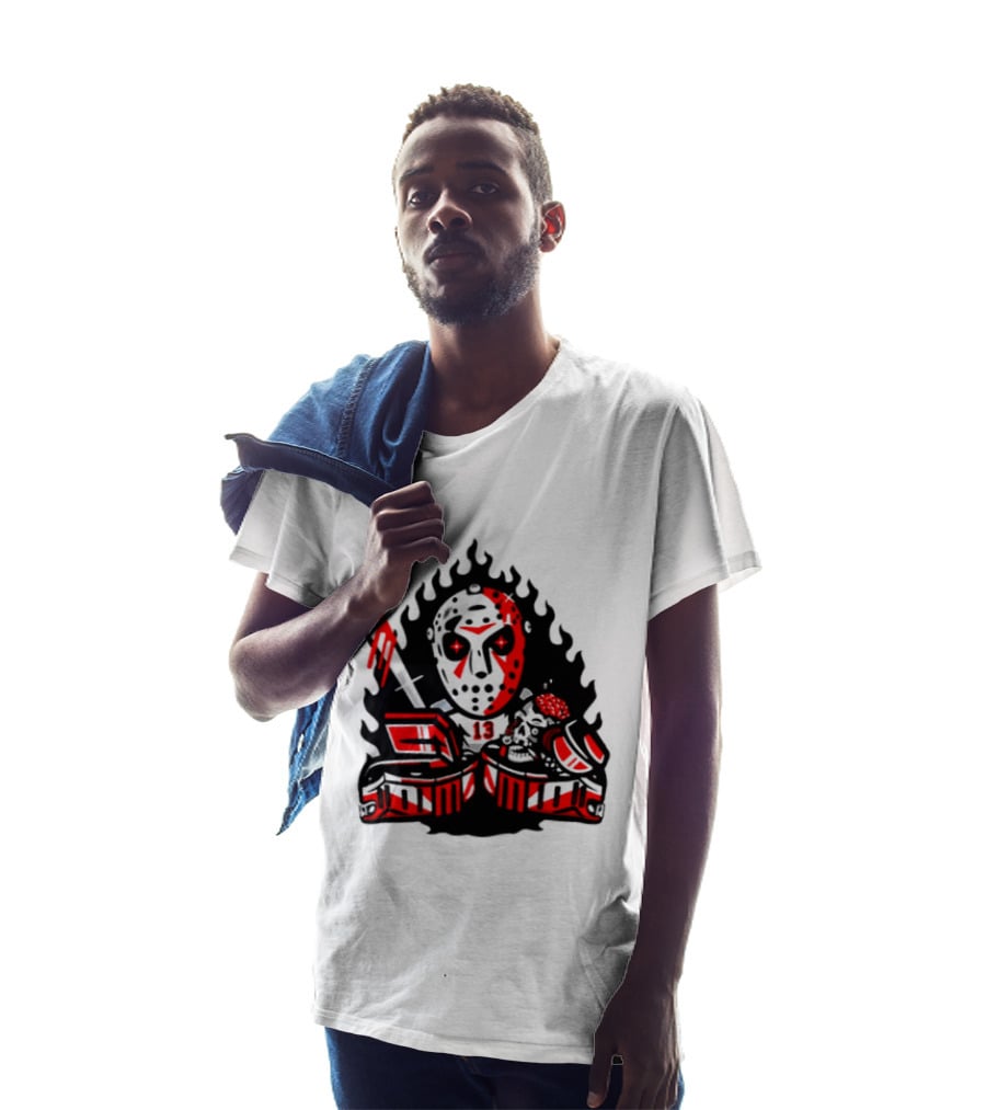 Jason Voorhees 13 Hockey Mask Friday The 13th Sports Horror T-Shirt