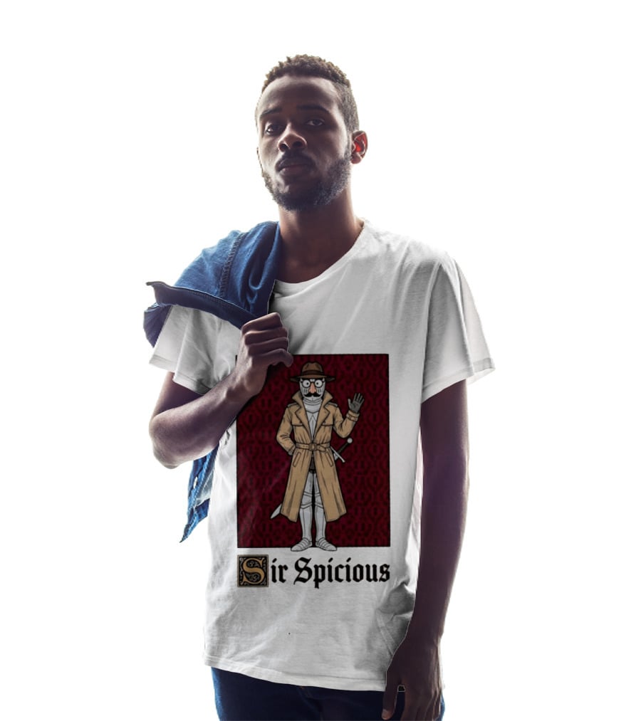 Sir Spicious Trench Coat Knight In Disguise T-Shirt