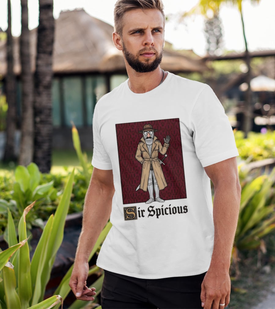 Sir Spicious Trench Coat Knight In Disguise T-Shirt