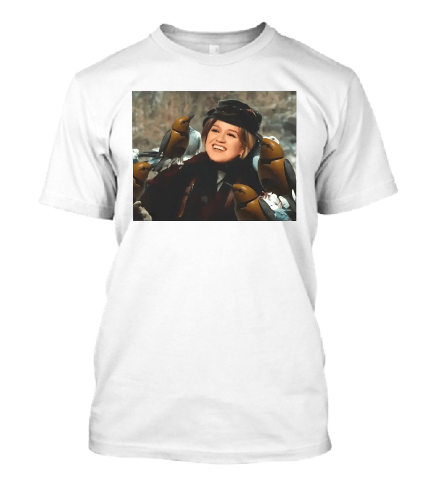 Kelly Clarkson With Birds Snow White T-Shirt