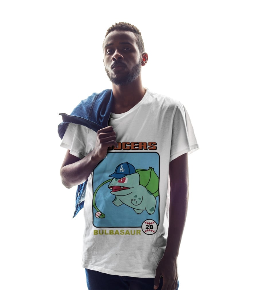 Dodgers Bulbasaur LA Baseball Anime Cartoon 2B T-Shirt