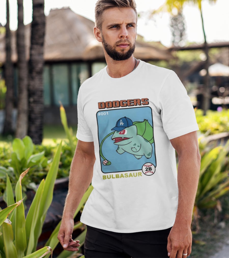 Dodgers Bulbasaur LA Baseball Anime Cartoon 2B T-Shirt
