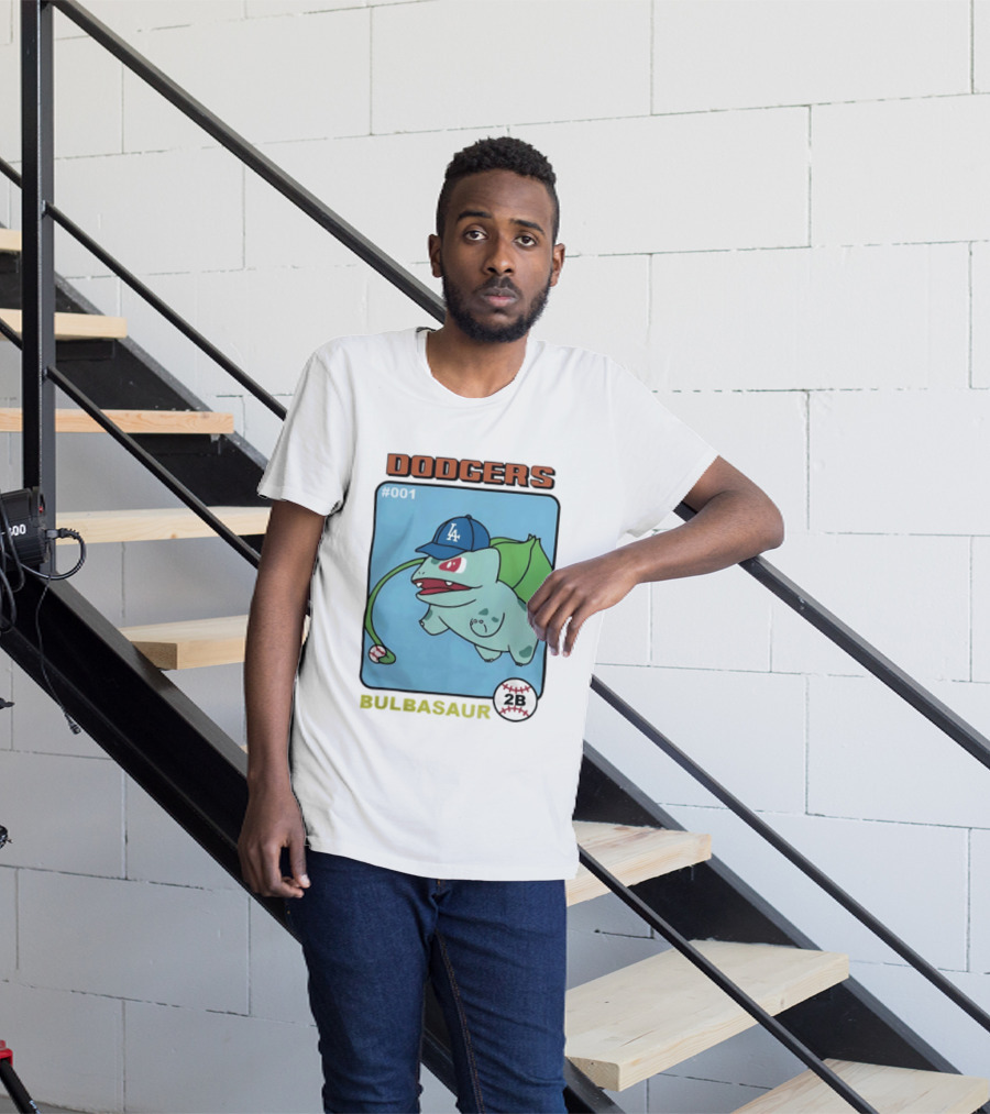 Dodgers Bulbasaur LA Baseball Anime Cartoon 2B T-Shirt