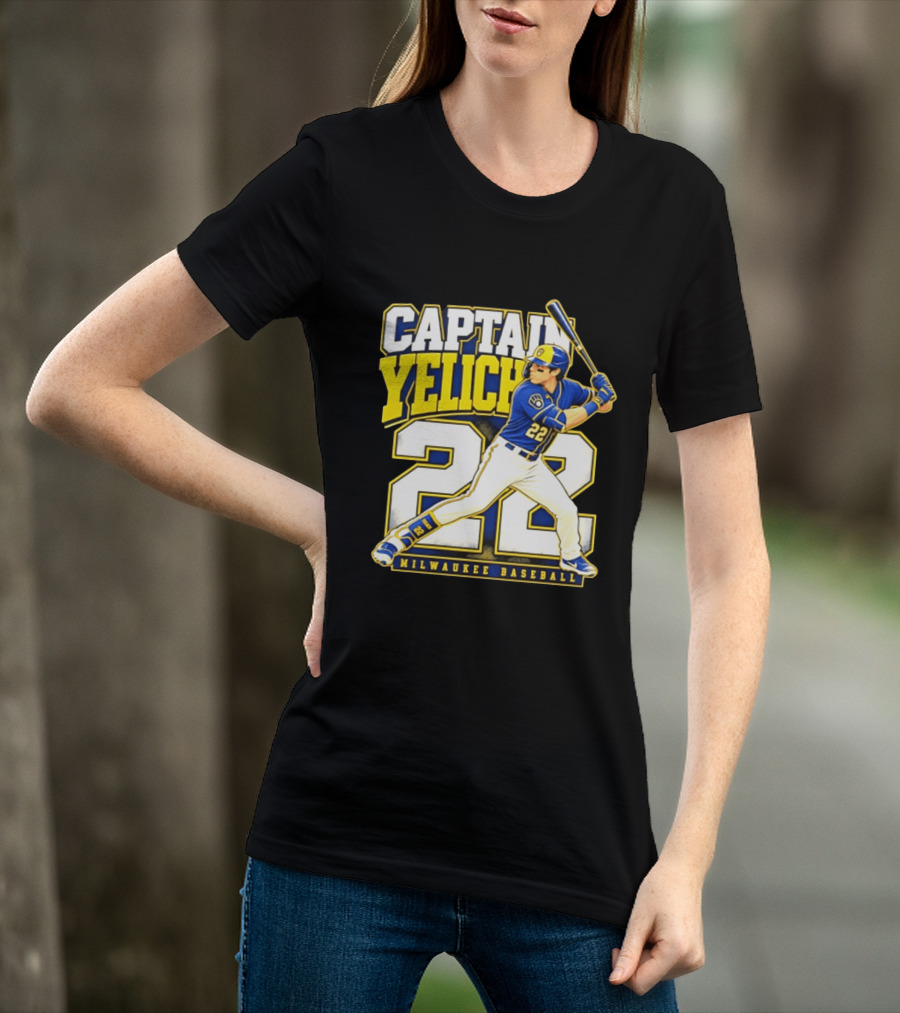 Captain Yelich 22 Milwaukee Baseball T-Shirt