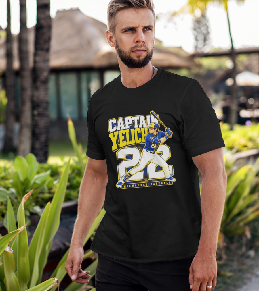 Captain Yelich 22 Milwaukee Baseball T-Shirt