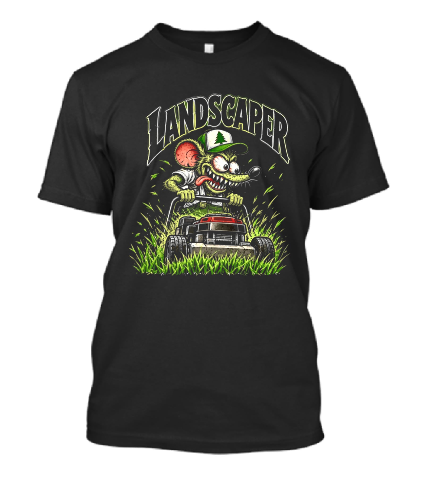 Rat Fink Landscaper Enthusiast Mowing My Way Through Life Lawn Care Lovers T-Shirt