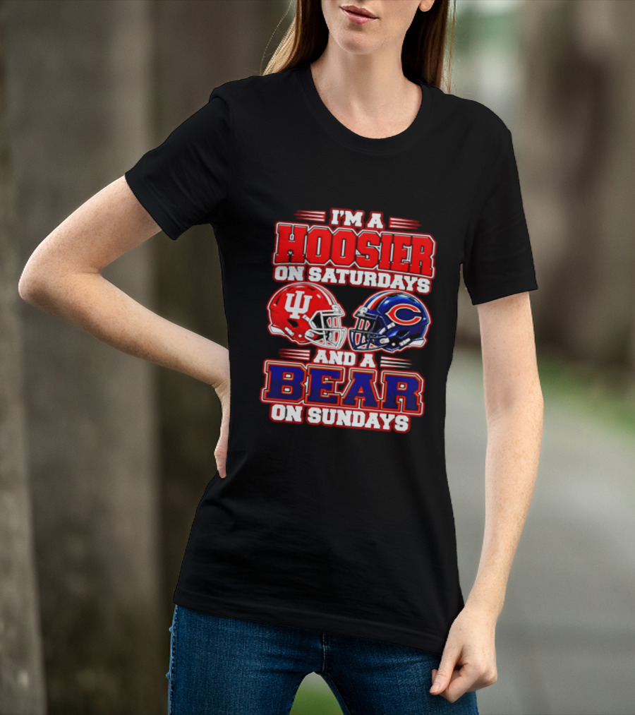 Indiana Hoosiers Saturdays Chicago Bears Sundays Fan 2026 T-Shirt