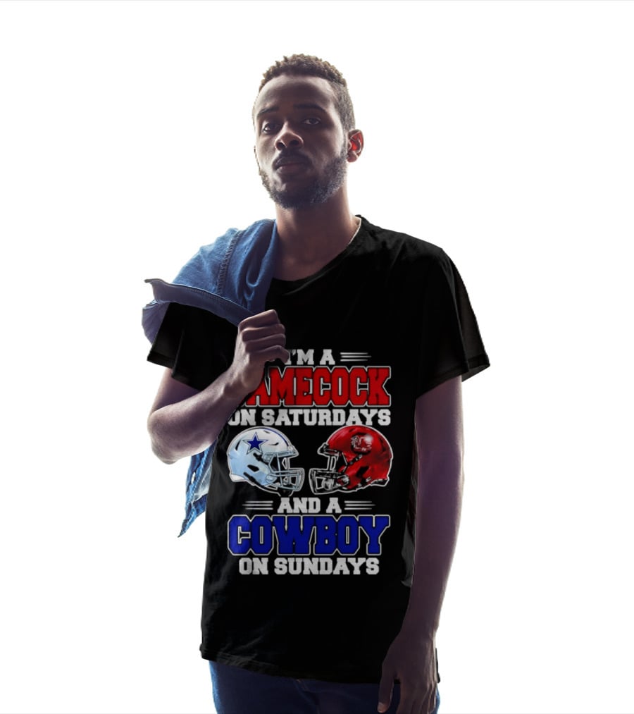 I'm A Gamecock On Saturdays And A Cowboy On Sundays Helmet Rivalry 2026 T-Shirt