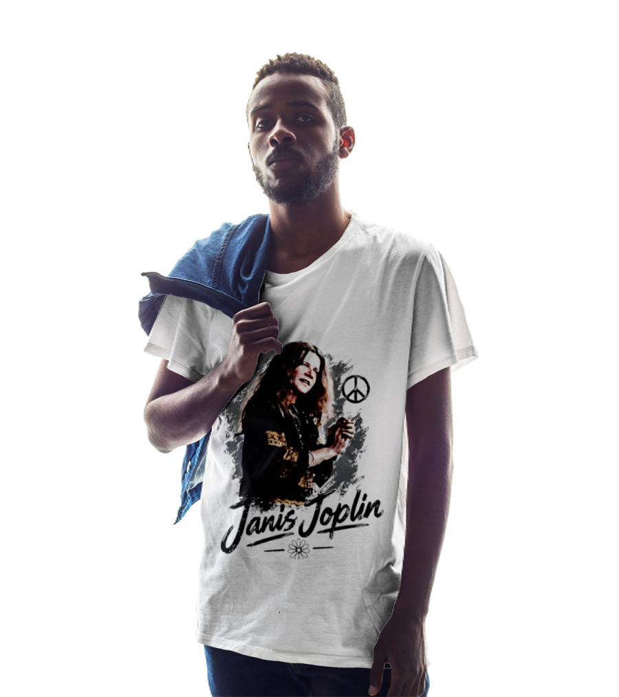 Janis Joplin Peace Sign Flower Rock Legend T-Shirt
