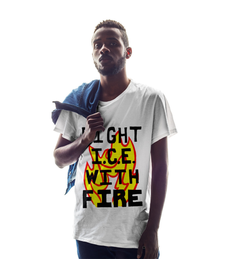 Fight ICE With Fire Immigration Activism Flame T-Shirt