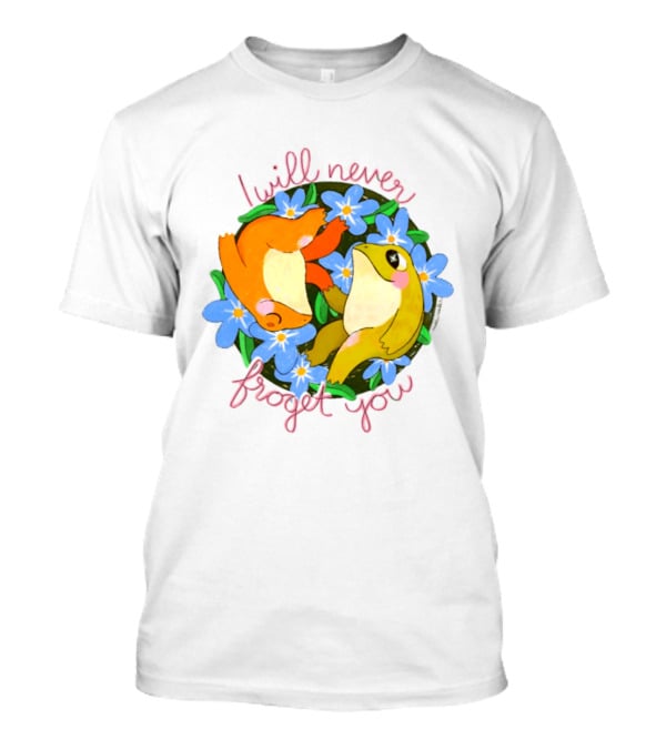 I Will Never Froget You Frog Toad Blue Flowers T-Shirt